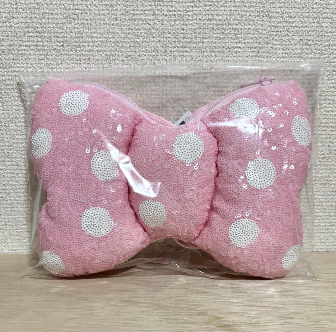 ディズニー ミニー リボン スパンコール ショルダーバッグ ポシェット