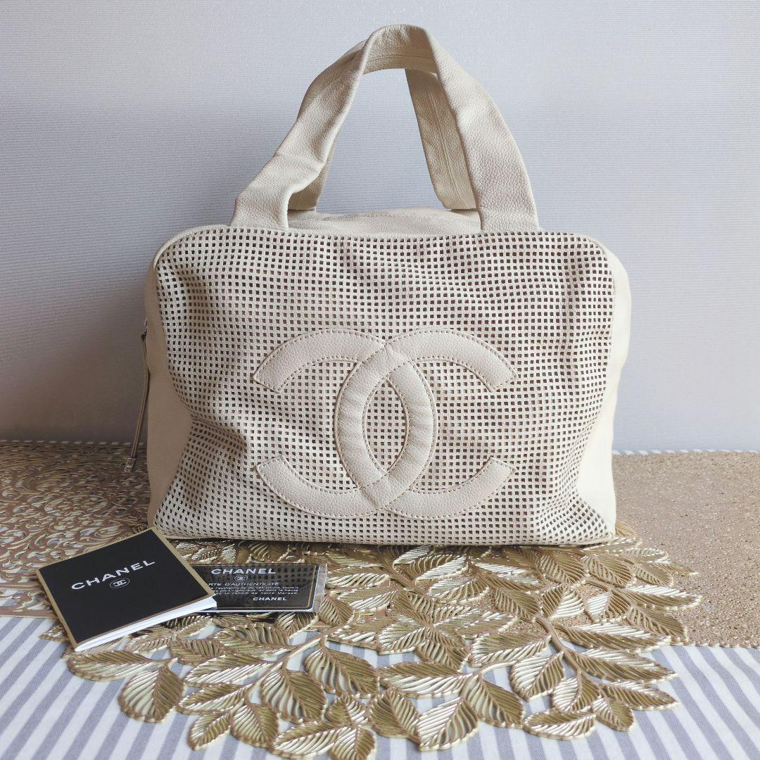 【極美品*°激レア】パンチング デカココ キャビアスキン ボストンバッグ