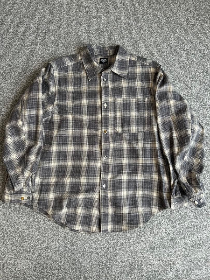 tattoo studio yamada 山田蓮オンブレ グレーシャツ　M tattoo studio yamada 山田蓮 オンブレシャツ ネルシャツ - メルカリ