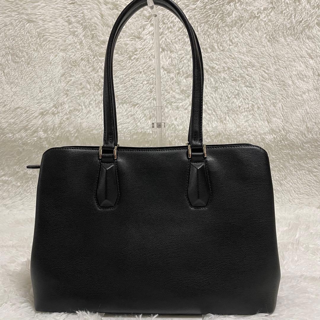 土屋鞄トートバッグ　ブラックレザーHINON ヒノン