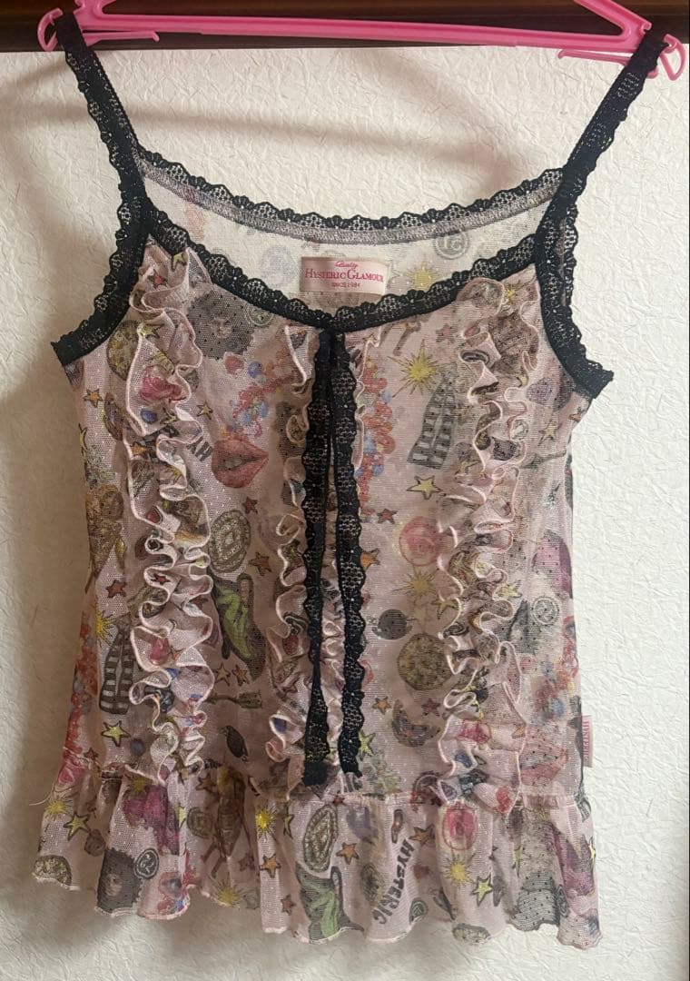 ヒステリックグラマー ヒスガール フリル キャミソール プリント 総柄 hys