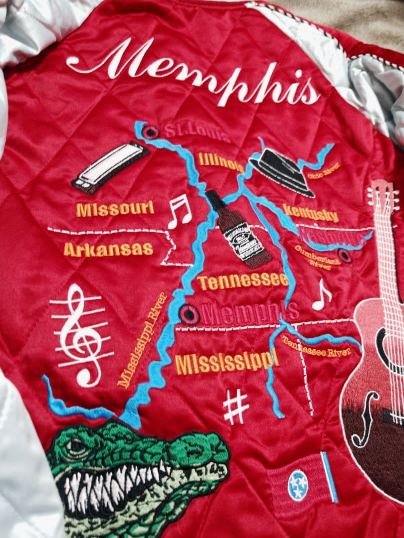 未使用近 BILLVAN2面用 別珍 日本限定 ワニ ワシ スカジャン 美品