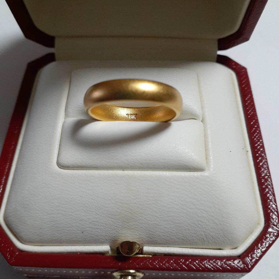 甲丸リング　サイズ13号 18K 刻印