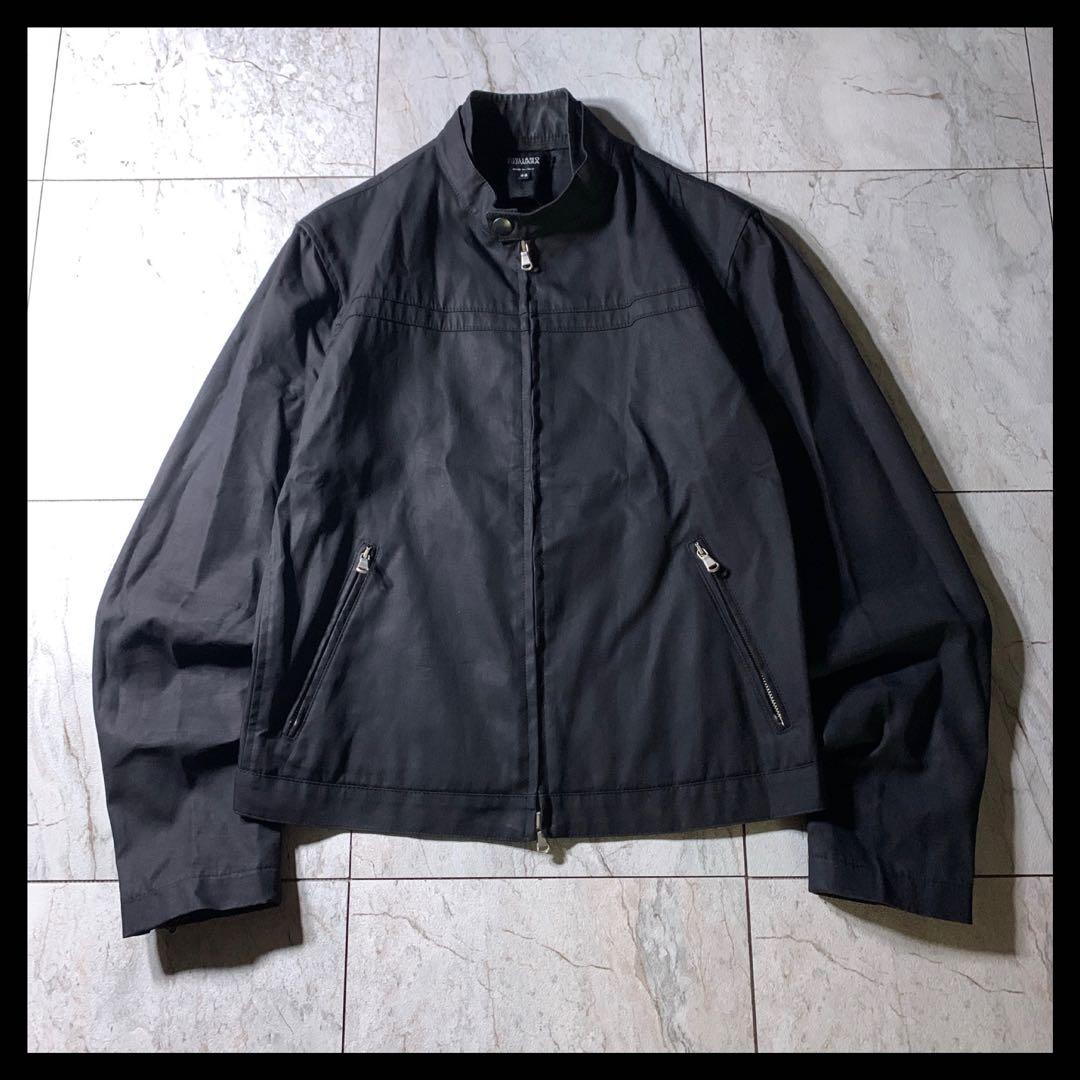 90s〜 イタリア製 ジュリアーノフジワラ 短丈 ブルゾン ジャケット 黒