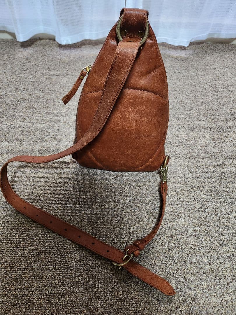 Ryu 本革 ボディバッグ ブラウン レザー ワンショルダー - メルカリ