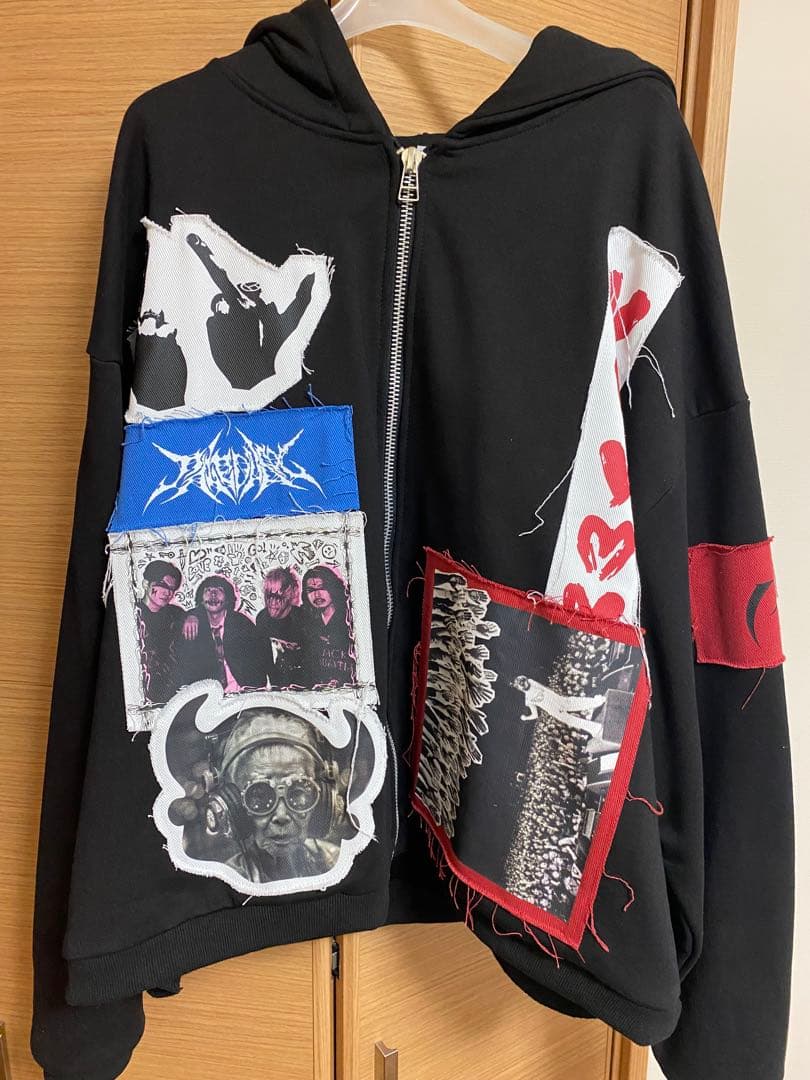 Paleduskパッチワークフーディ ジップパーカー　サイズ2