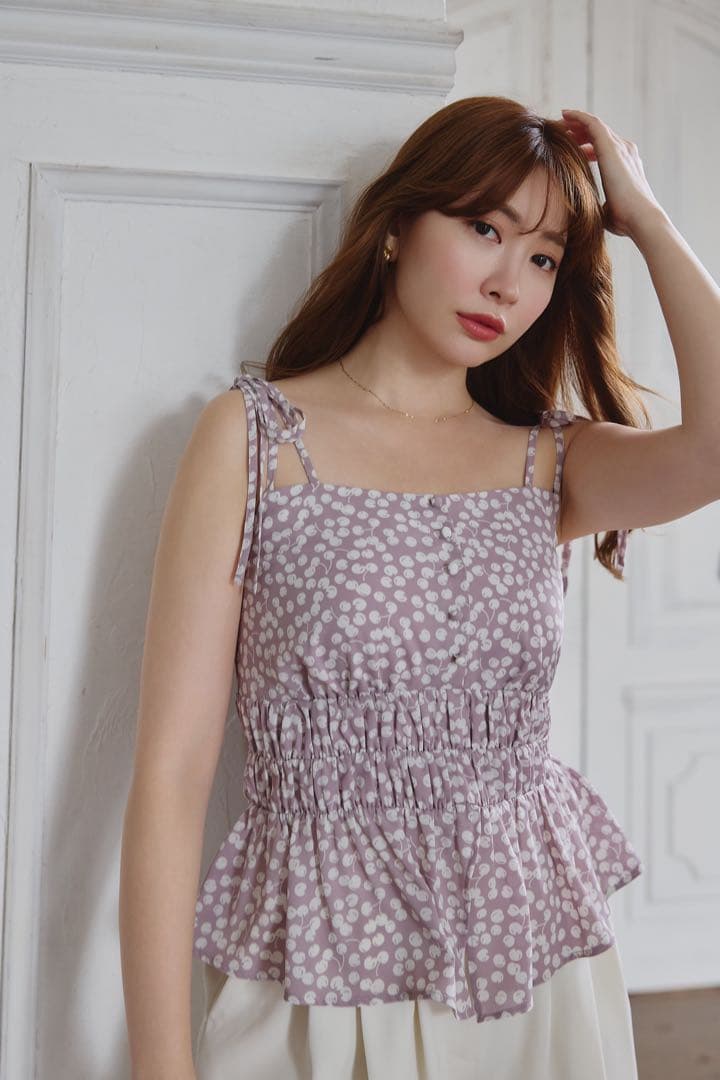 トップス herlipto Cherry Pattern Strap Top S