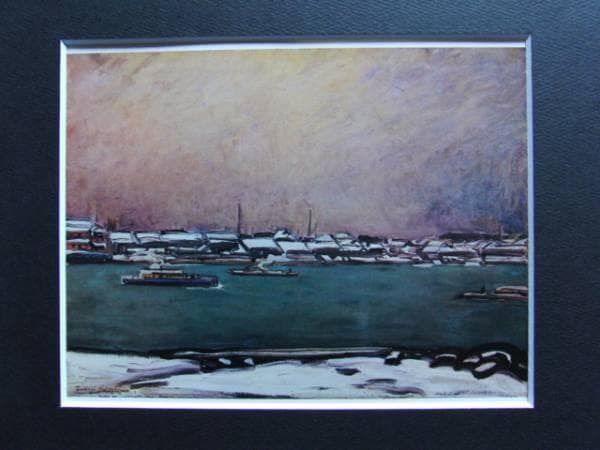 藤島武二、雪後、画集、新品額付