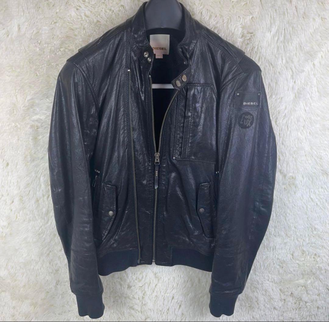 ひ*ん様 DIESEL山羊革ライダースジャケットレザーシングル
