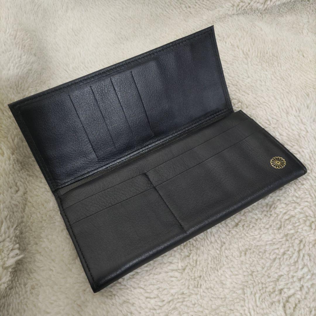 皇室 皇居 限定 長財布 折り財布 黒 本革 - メルカリ