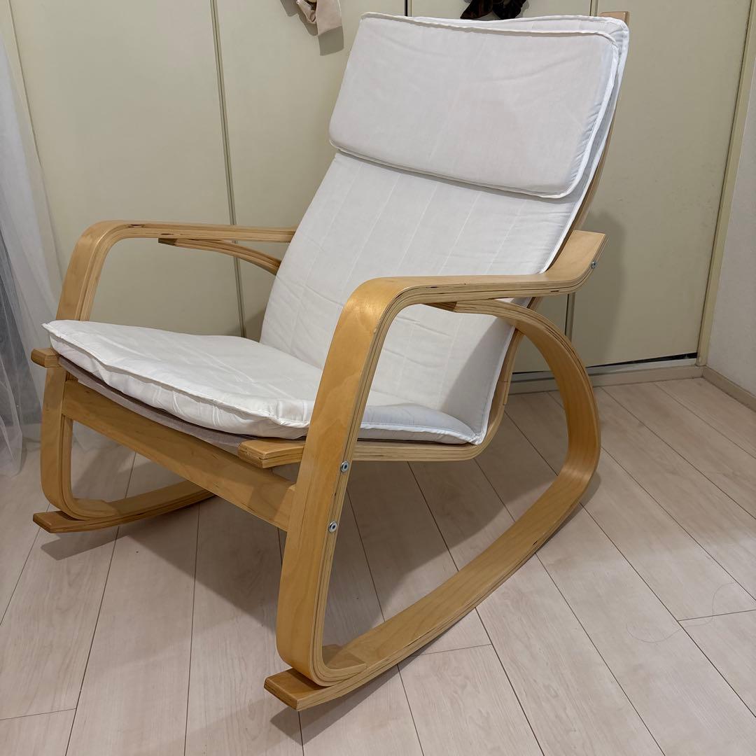 ホワイトロッキングチェア リラックスチェアー スリム ロッキングタイプ(ホワイト) | 不二貿易