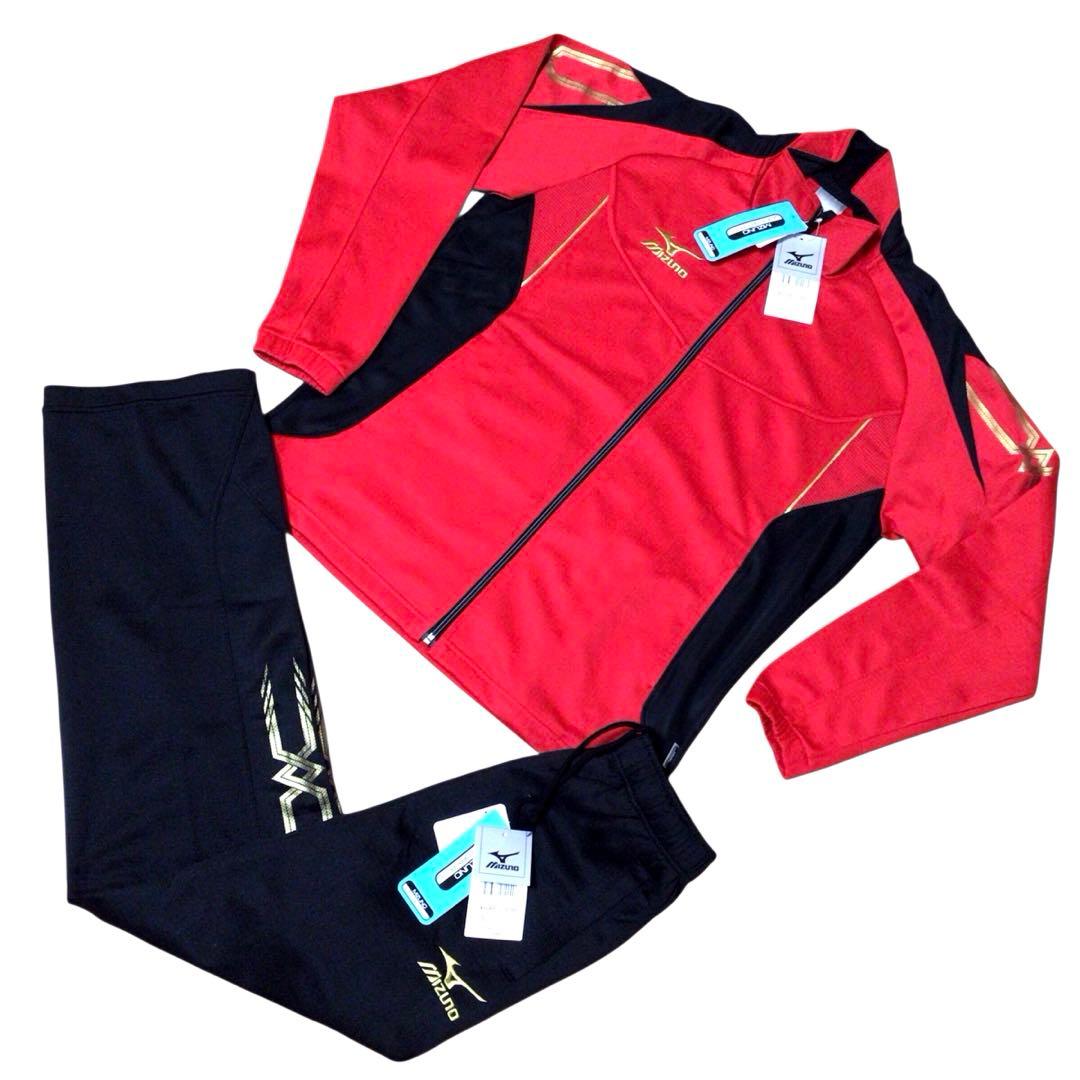 新品未使用 定価15200円 ミズノ セットアップジャージ 赤 S メンズ