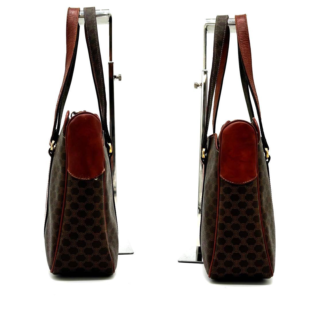 美品】セリーヌ トートバッグ マカダム トリオンフ PVC レザー 肩掛け