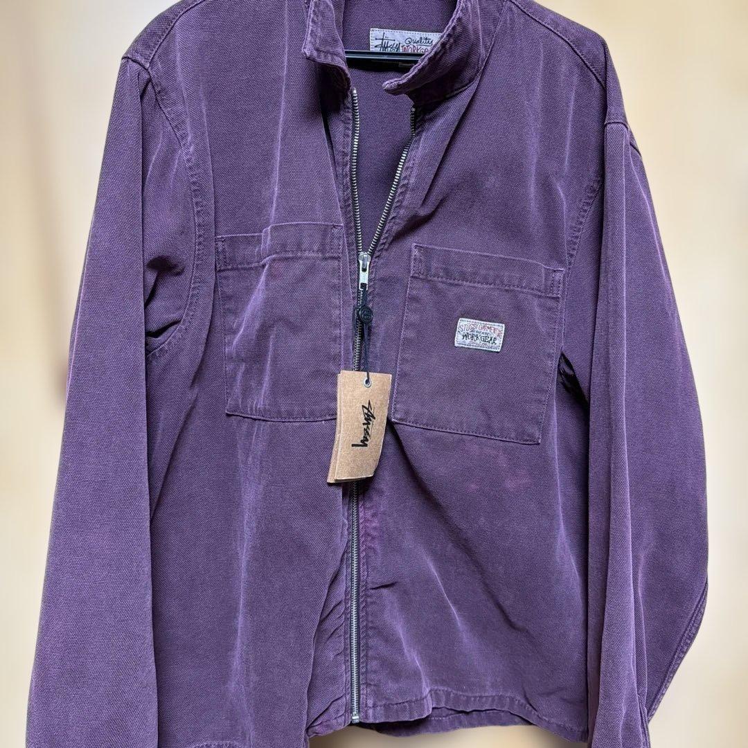 stussy 22aw Washed Canvas Zip Shirt サイズS
