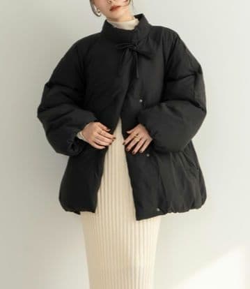 hinari　中綿リボンミドルコート　ダウン