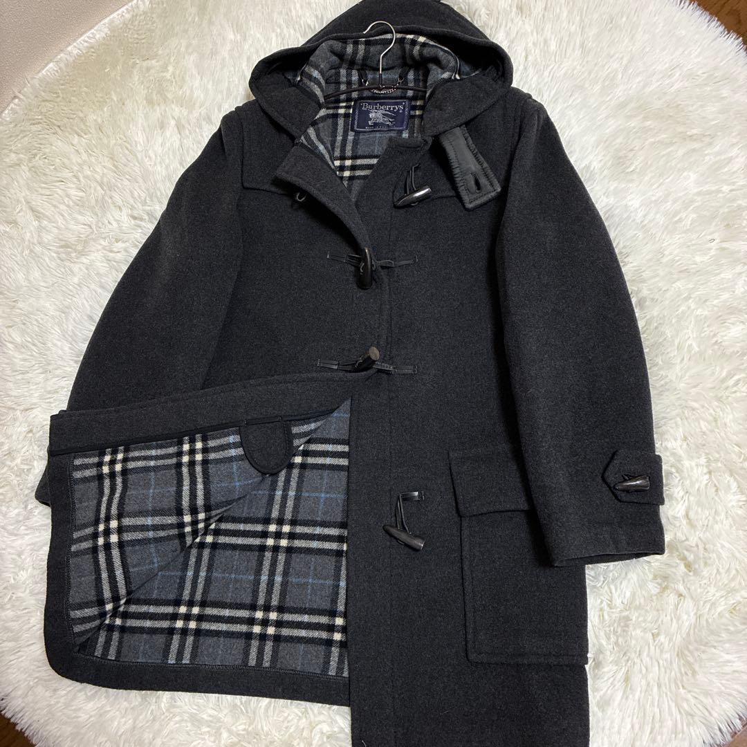 美品　バーバリー Burberrys ダッフルコート ノバチェック柄　グレー