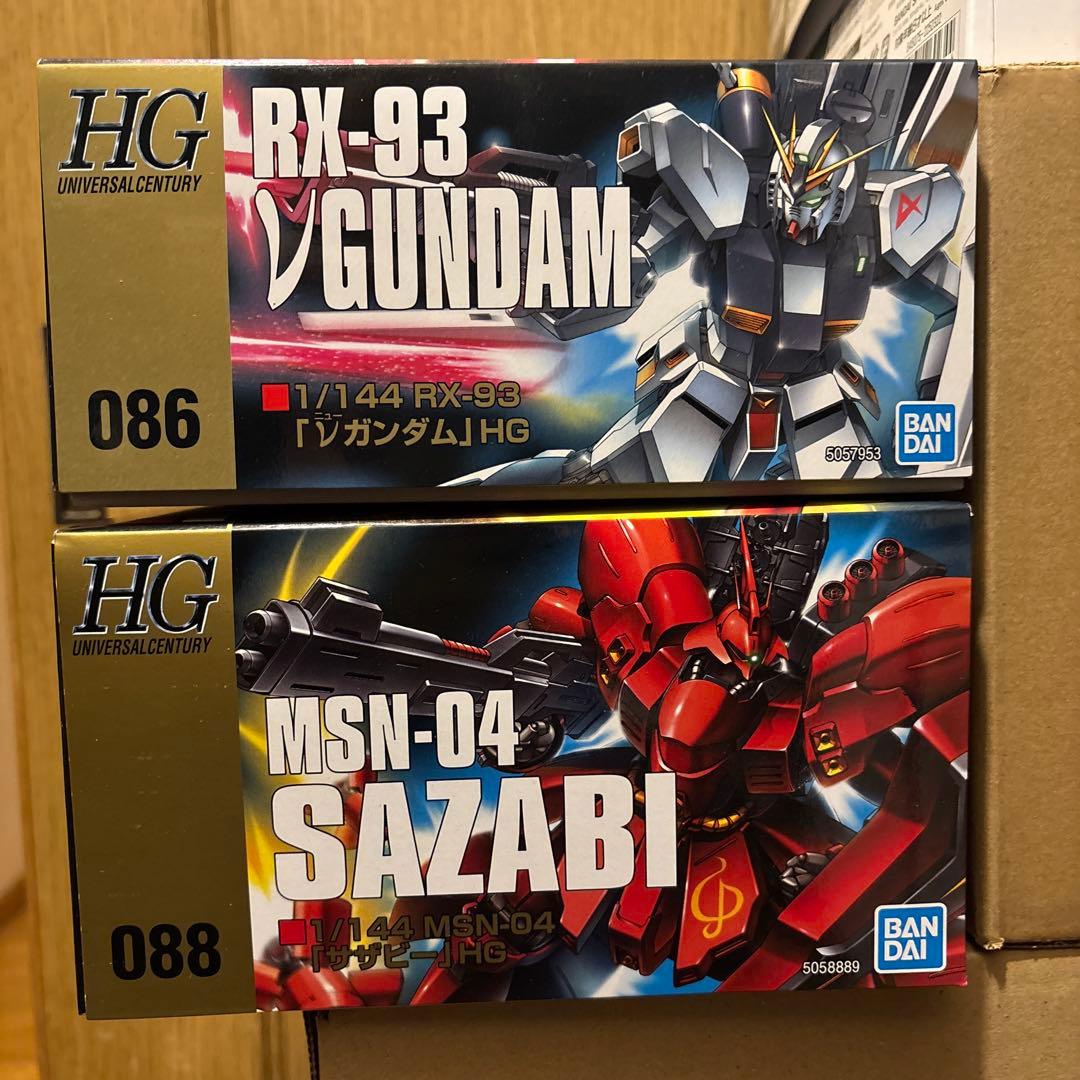 ニューガンダム サザビー ガンダムEｚ８　シャア専用ザクII HG4点セット