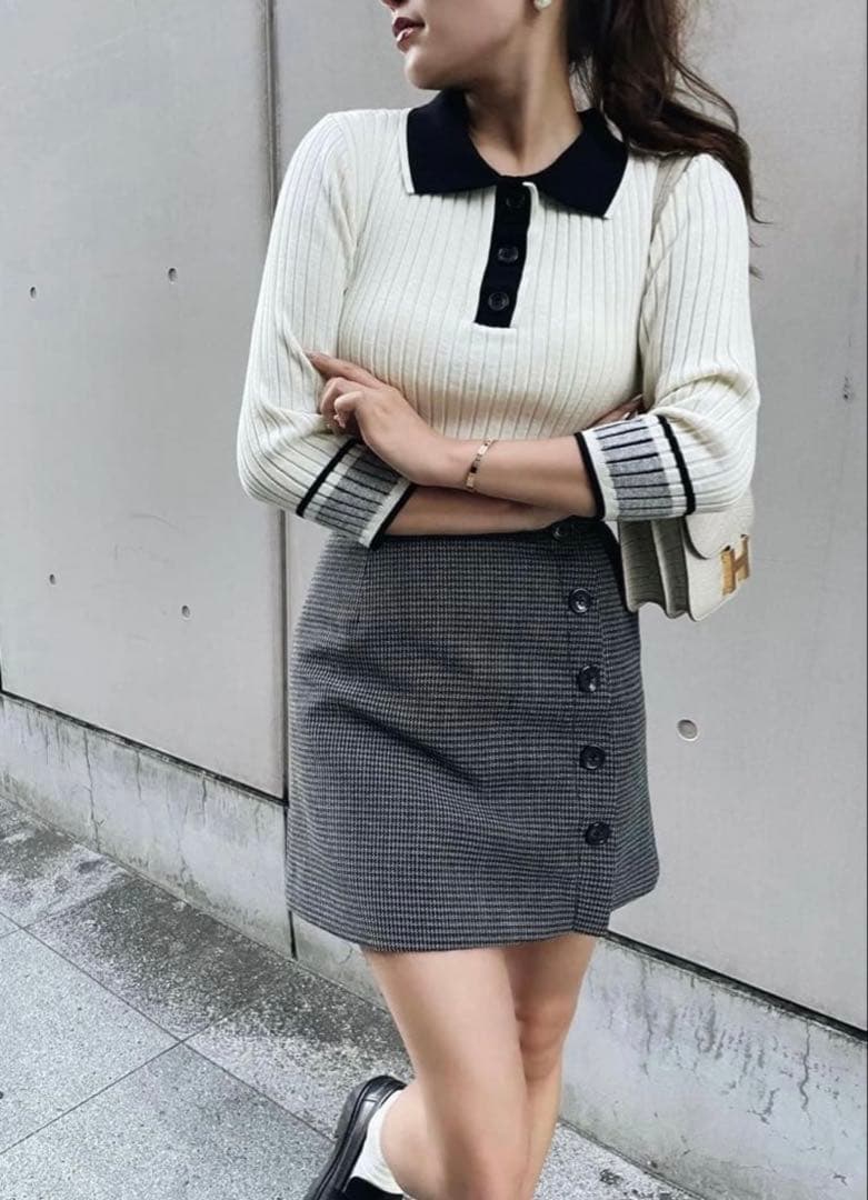 sheller シェリエ ポロニット ニットトップス　ニット　セーター　Tシャツ