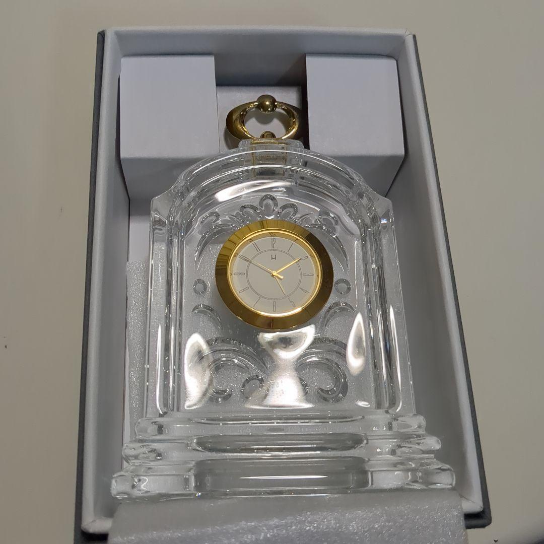 HOYA ホヤ クリスタルガラス 置時計 装飾的 新品 箱付き インテリア