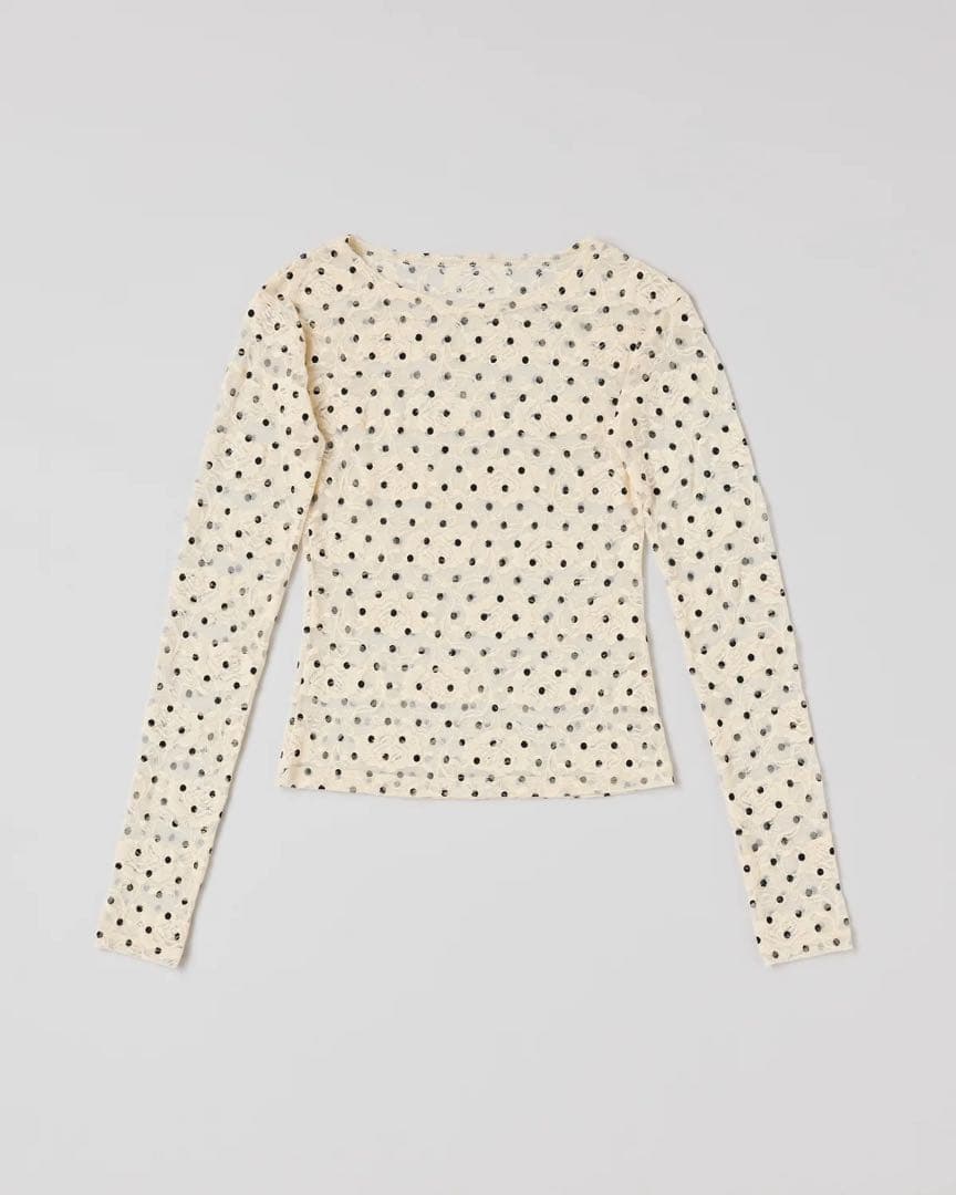 【タグ付き】POPPY あさぎーにょ ドット レース シースルートップ