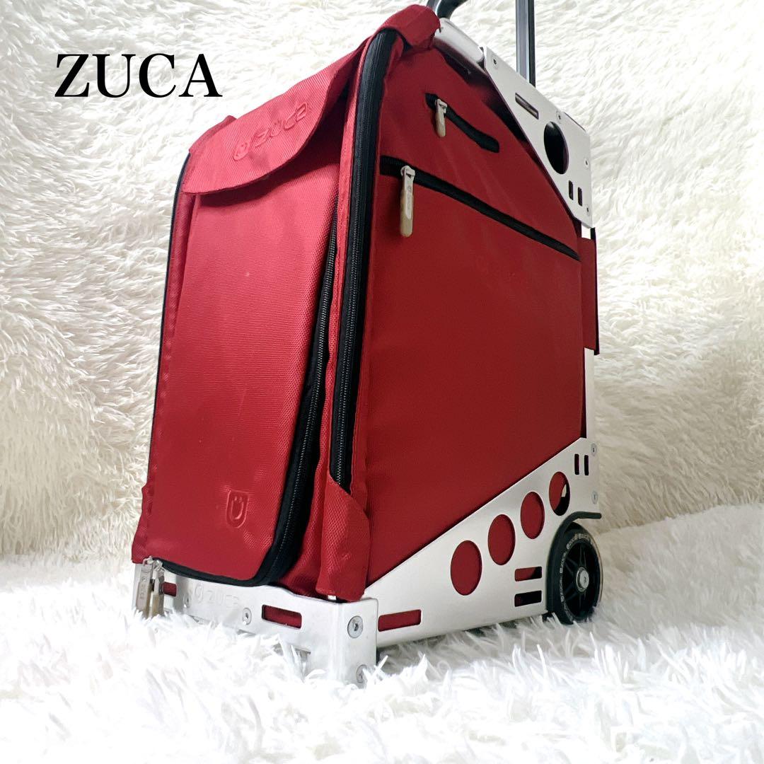 ✨美品✨ZUCAプロ トラベル　座れるキャリーカート　キャンディレッド　付属品付