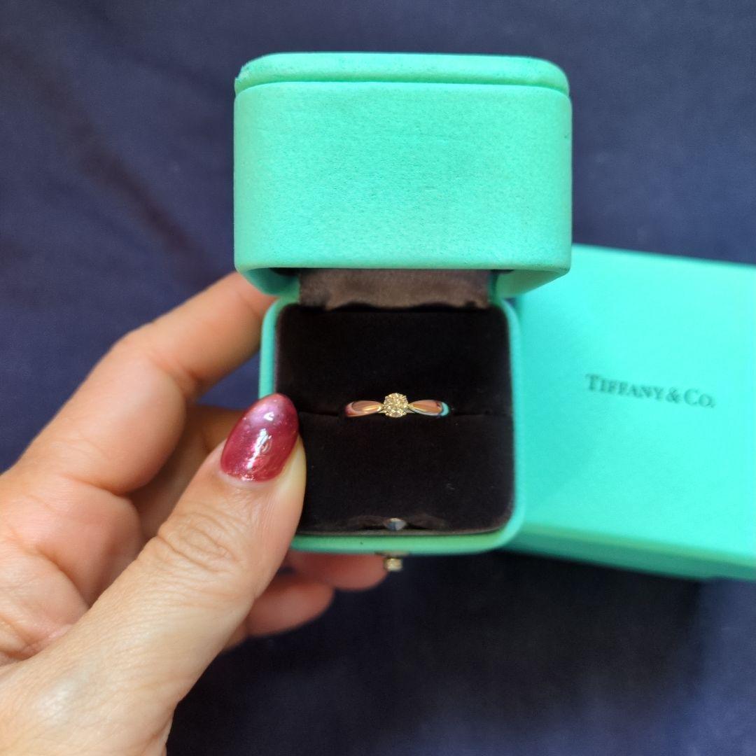 ティファニー ハーモニーリング 0.22ct 14号 pt950 美品