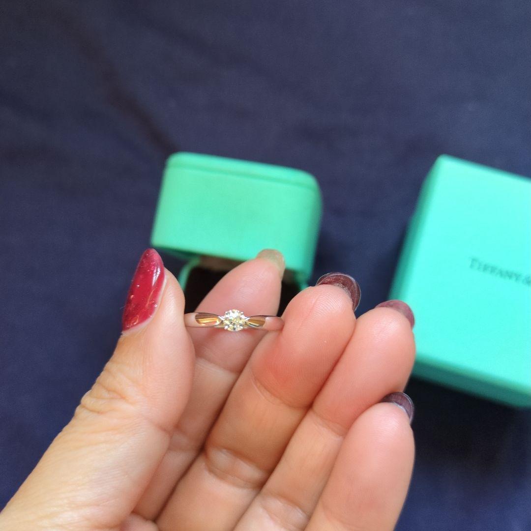 ティファニー ハーモニーリング 0.22ct 14号 pt950 美品