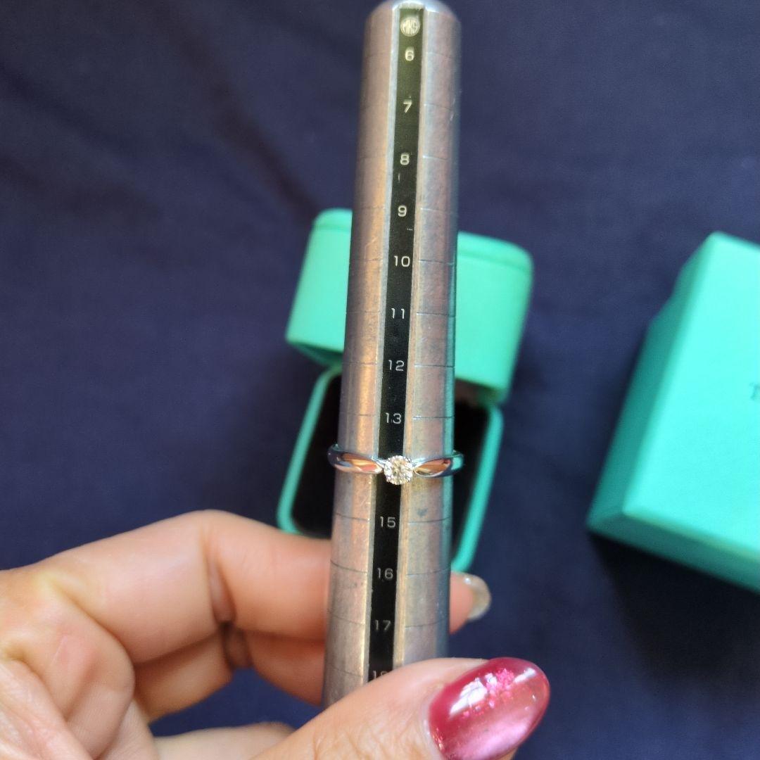 ティファニー ハーモニーリング 0.22ct 14号 pt950 美品