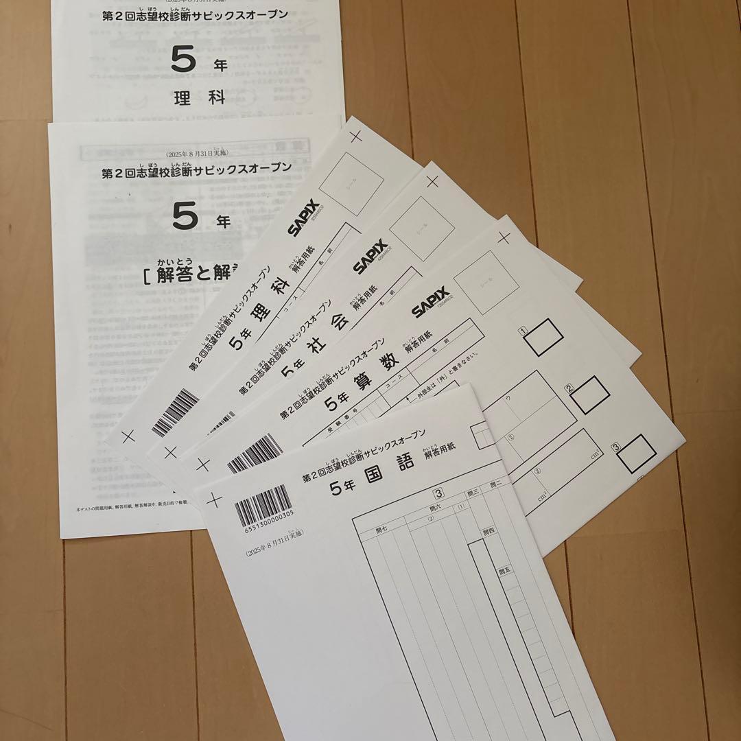 2025年 サピックス 5年生 入室組分けテスト、サピックスオープン