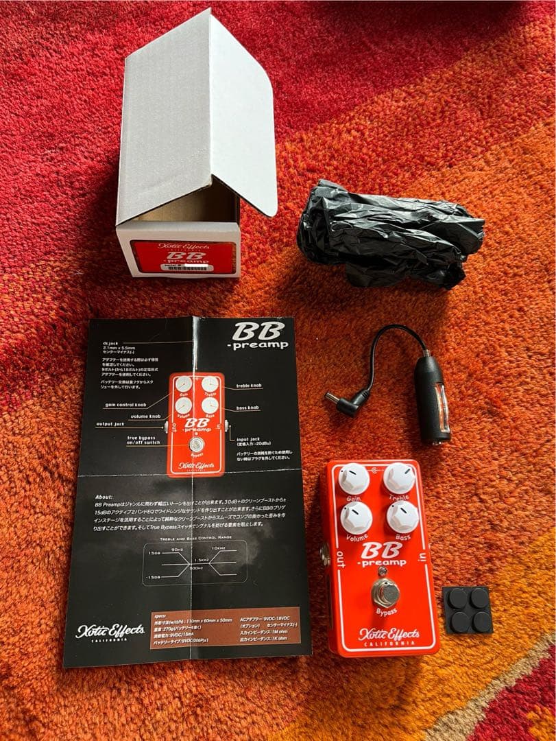 Xotic BB preamp 9v→18v昇圧アダプター付き