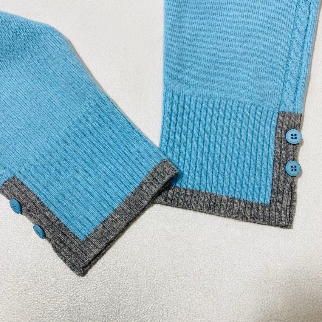 美品 レリアン プラスハウス ホワイトレーベル バイカラーハイネック