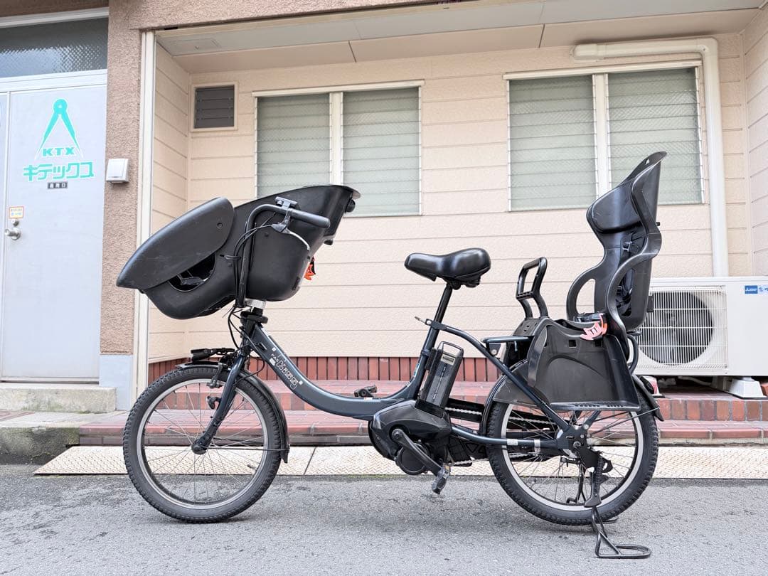 子供乗せ　3人　ヤマハ　電動アシスト自転車 チャイルドシート付き 黒 ヤマハ発動機 電動自転車 子供乗せ ヤマハ PAS babby（パス バビー