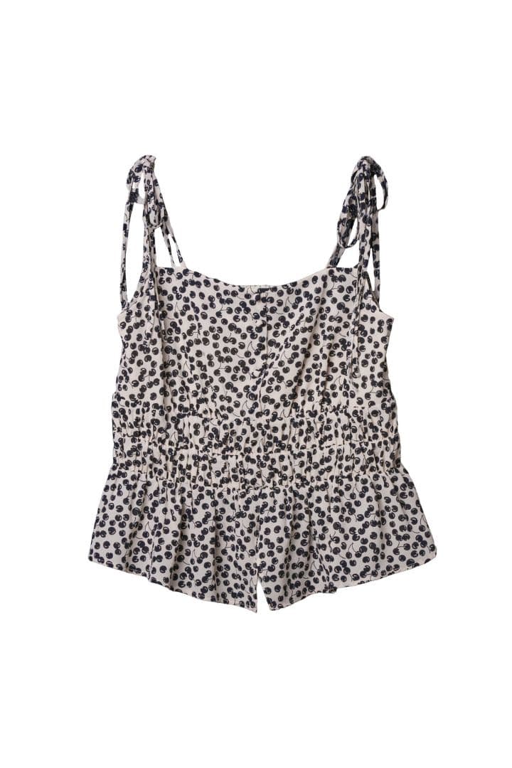 【新品タグ付き】　Cherry Pattern Strap Top