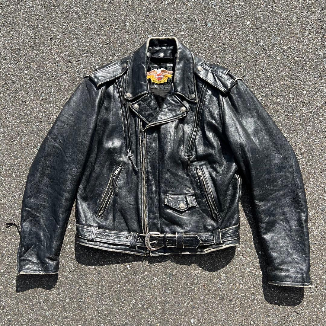 Harley Davidson レザージャケット　革ジャン　ライダース　グランジ