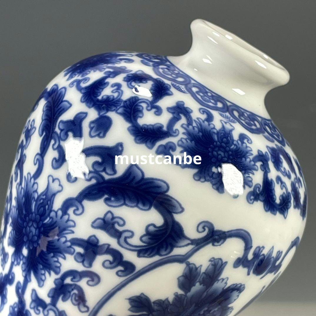 清乾隆青花花鳥図紋梅瓶 景徳鎮 陶磁器 装飾品 現代工芸品 美術品 置物