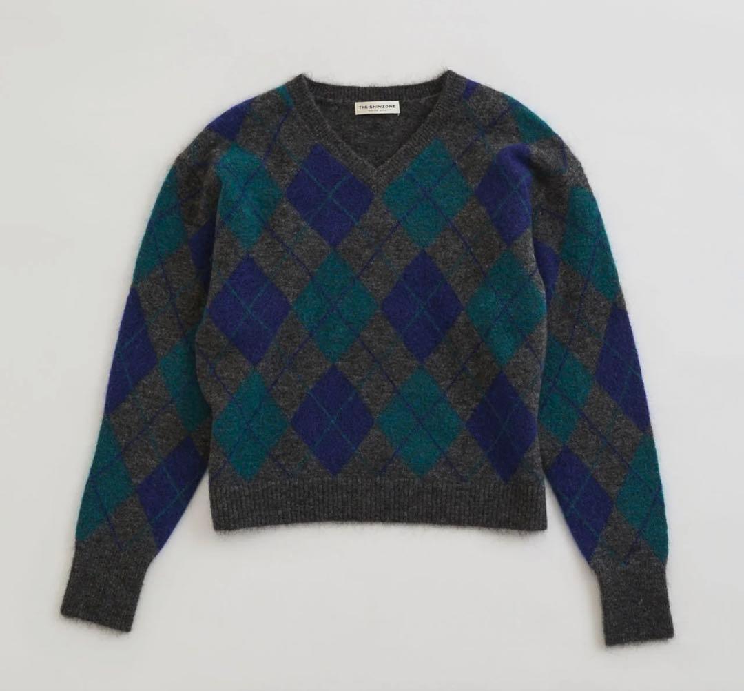 トップス shinzone ARGYLE KNIT PULLOVER
