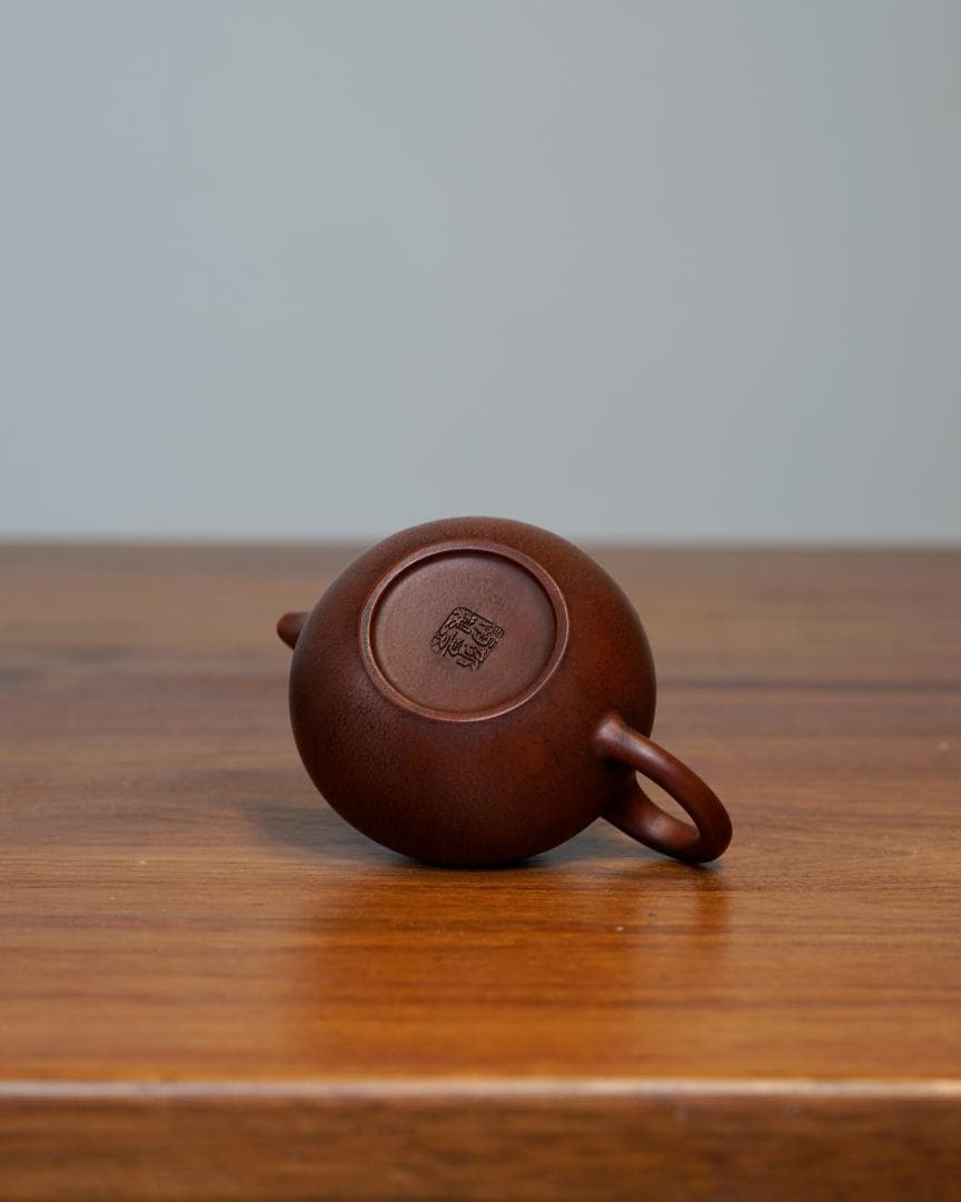 唐物紫砂壺 邵景南製 留佩刻漢詩彫 朱泥 急須 時代品