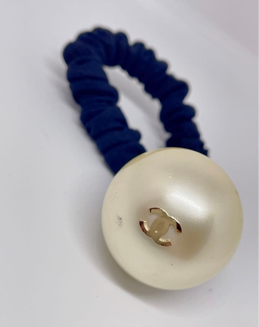 激安✨CHANEL本物シャネルフェイクパールヘアゴムシュシュココマーク