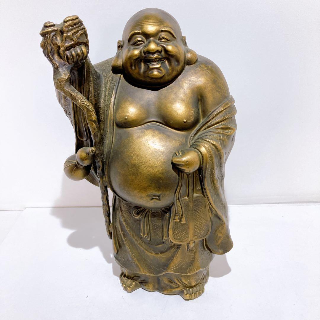 布袋像 縁起物 七福神 置物 オブジェ 骨董品 58cm 19kg