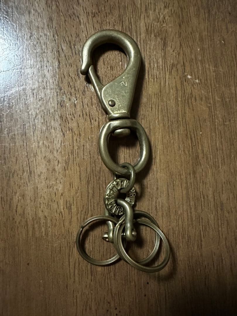 アイアンハート　ブラス フック付きキーホルダー 3リング