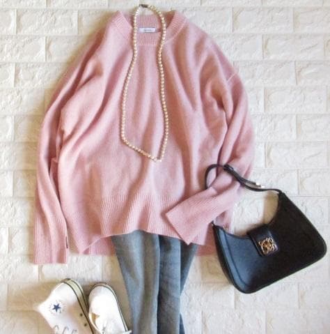 ジャーナルスタンダード 上質 ミンク カシミヤ オーバーサイズ ニット ピンク