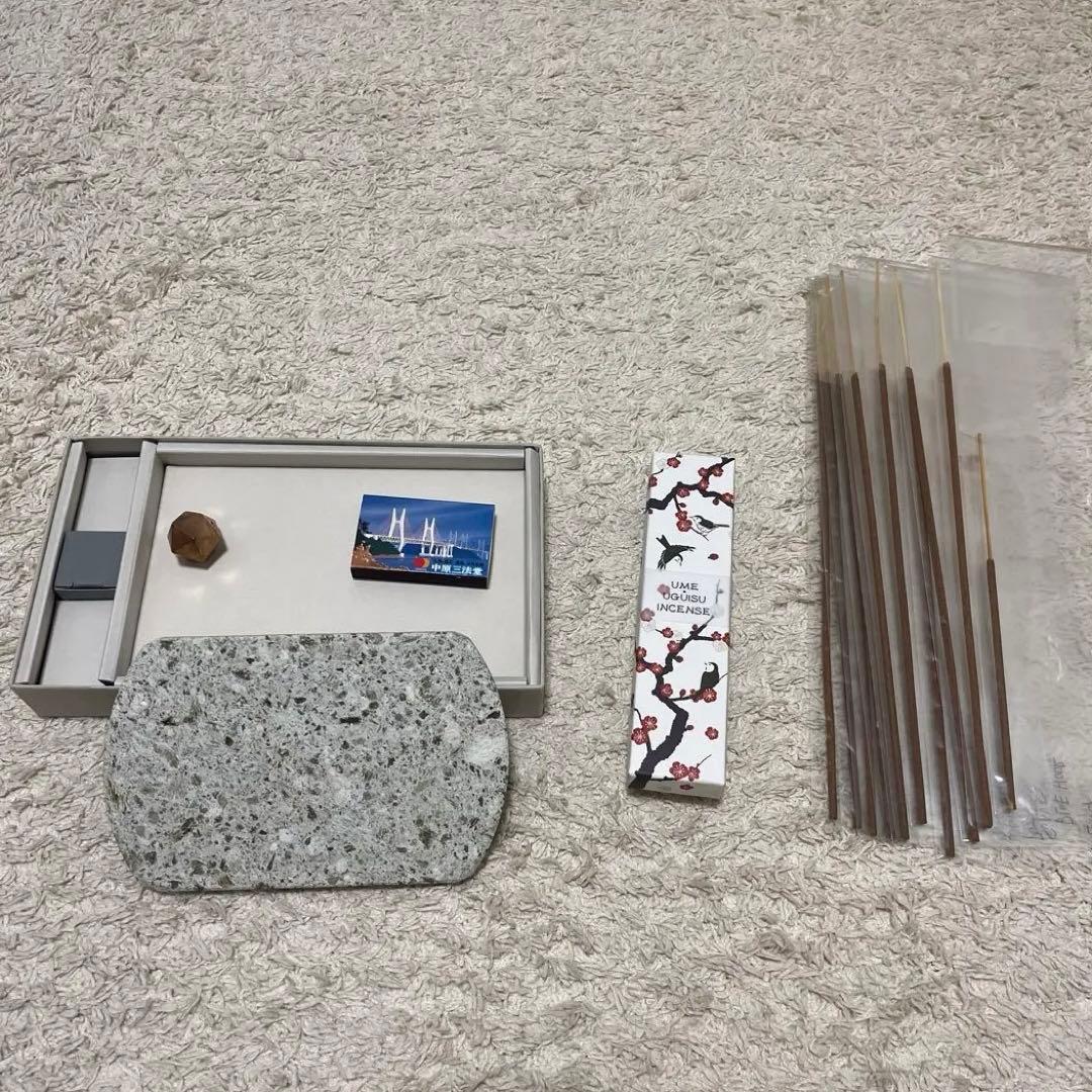 Oya lncense Set ナガエプリュス お香立て 梅うぐいす アポテーケ