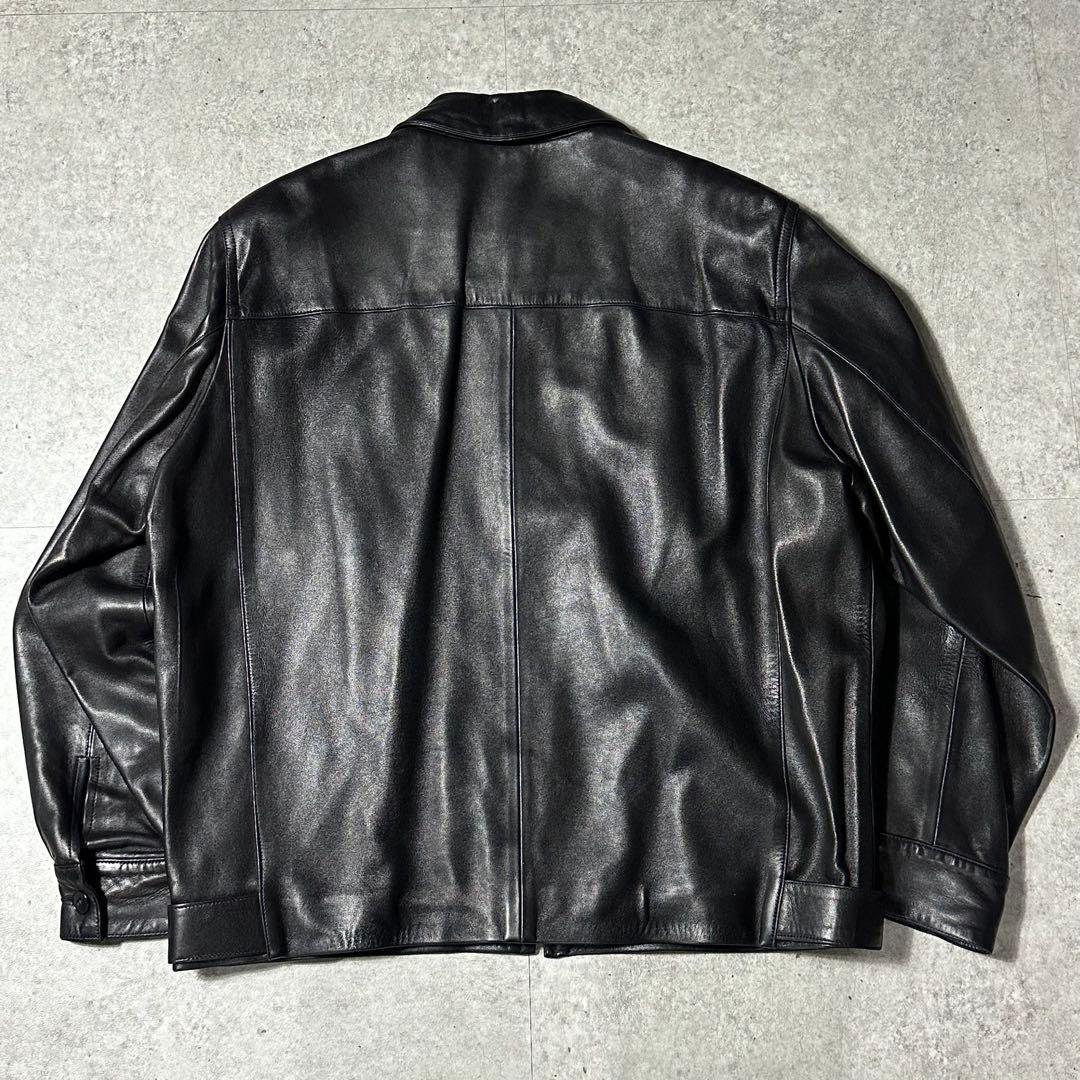 90s 美品 agnes b homme レザージャケット ブルゾン - メルカリ