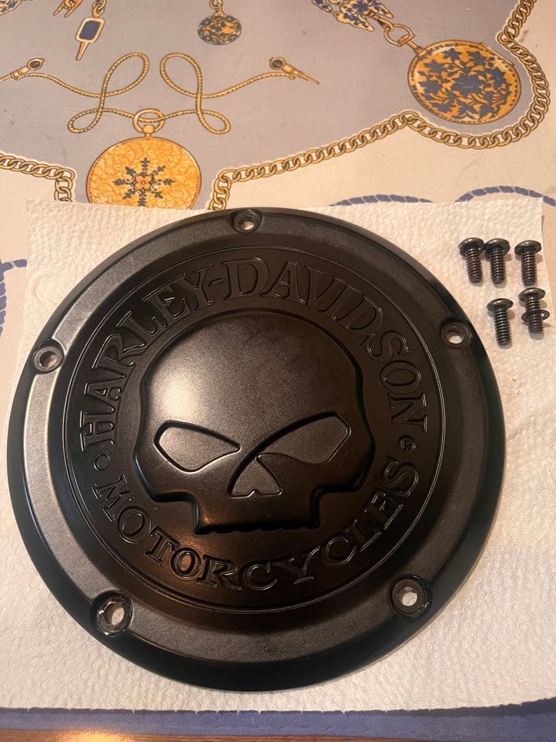 美品ハーレーダビットソン純正スカルダービカバーマットブラック