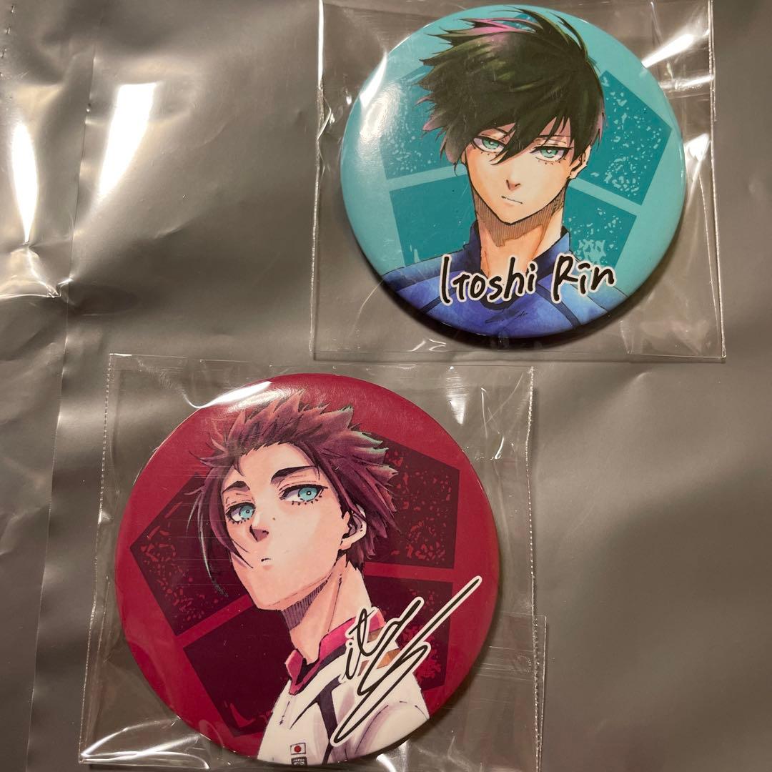 ブルーロック漫画28巻特装版 糸師凛 糸師冴 サイン入り缶バッジ2個