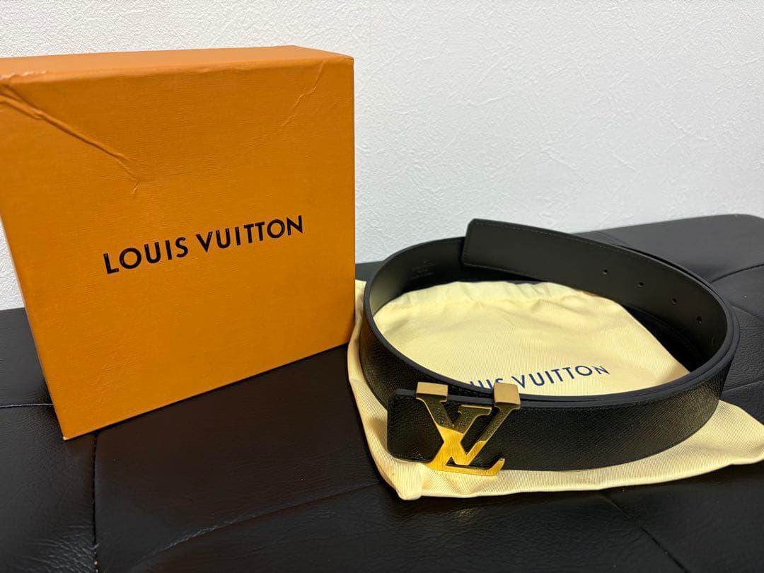 ルイ・ヴィトン ベルト 95/38 ブラック×ゴールド 美品 箱・袋・レシート付 ルイヴィトン LOUIS VUITTON ベルト ブラック ゴールド カーフ - メルカリ