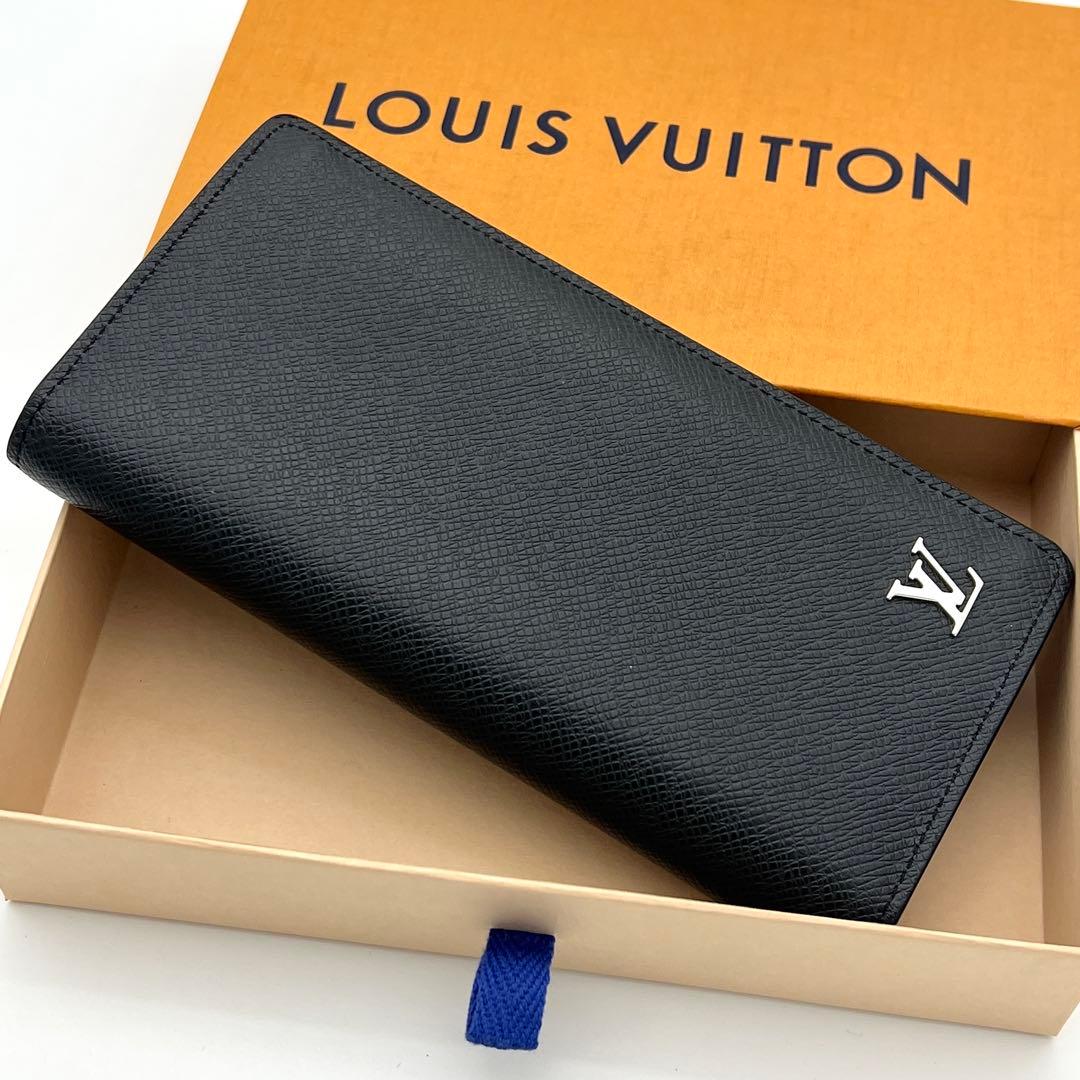 【最高級美品】ヴィトン タイガ シルバーロゴLV金具 ポルトフォイユ ブラザ 黒