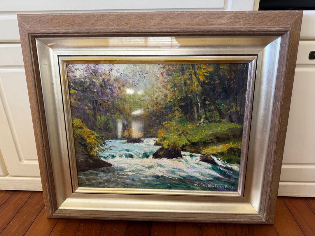 70.「渓流（奥入瀬）」髙橋一善 油絵