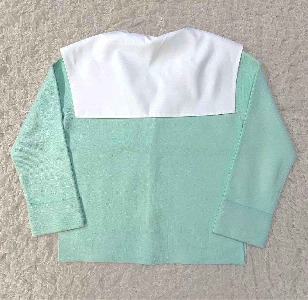 Bibiy. ビッグカラーニットカーディガン ミントグリーン - メルカリ