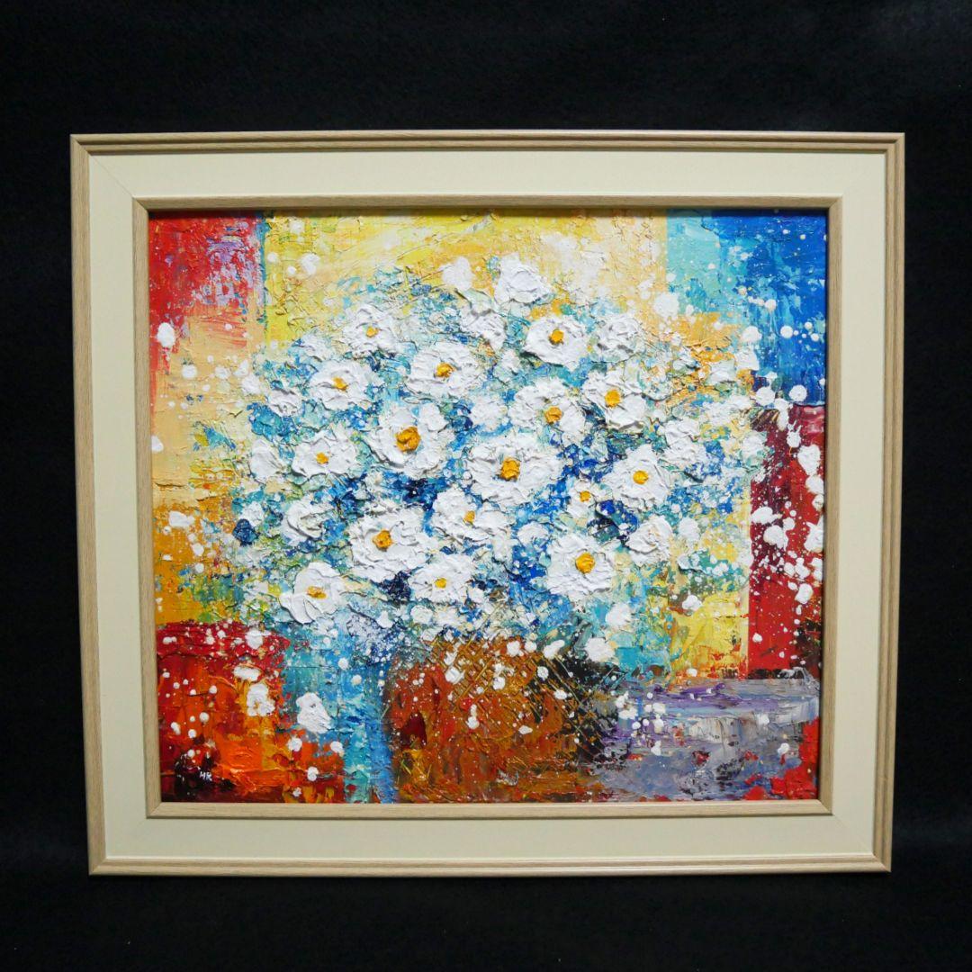 油絵 絵画【白い花】 油絵 絵画 【白いお花畑】 絵画 HR 通販 14136898｜Creema(クリーマ